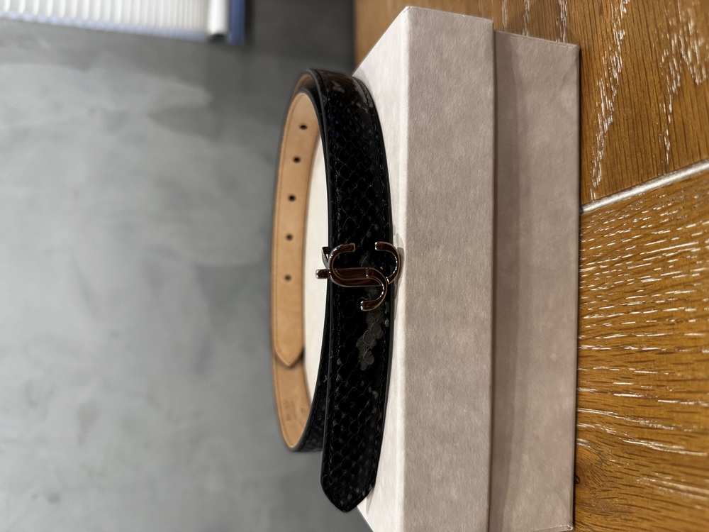 Jimmy choo snake printed leather belt